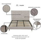 Manhattan Comfort Crosby Modern Velvet Upholstered King Bed in Greige