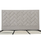 Manhattan Comfort Crosby Modern Velvet Upholstered King Bed in Greige