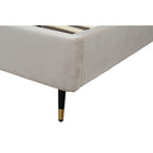 Manhattan Comfort Crosby Modern Velvet Upholstered King Bed in Greige