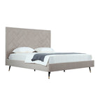 Manhattan Comfort Crosby Modern Velvet Upholstered King Bed in Greige