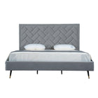 Manhattan Comfort Crosby Modern Velvet Upholstered King Bed in Gray