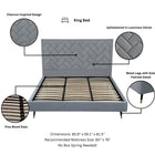 Manhattan Comfort Crosby Modern Velvet Upholstered King Bed in Gray