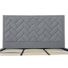 Manhattan Comfort Crosby Modern Velvet Upholstered King Bed in Gray
