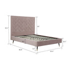 Manhattan Comfort Crosby Modern Velvet Upholstered Queen Bed in Blush