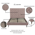 Manhattan Comfort Crosby Modern Velvet Upholstered Queen Bed in Blush