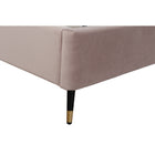 Manhattan Comfort Crosby Modern Velvet Upholstered Queen Bed in Blush