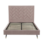 Manhattan Comfort Crosby Modern Velvet Upholstered Queen Bed in Blush