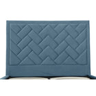 Manhattan Comfort Crosby Modern Velvet Upholstered Queen Bed in Blue