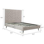 Manhattan Comfort Crosby Modern Velvet Upholstered Queen Bed in Greige