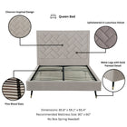 Manhattan Comfort Crosby Modern Velvet Upholstered Queen Bed in Greige
