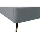 Manhattan Comfort Crosby Modern Velvet Upholstered Queen Bed in Gray