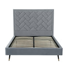 Manhattan Comfort Crosby Modern Velvet Upholstered Queen Bed in Gray