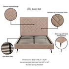 Manhattan Comfort Crosby Modern Velvet Upholstered Queen Bed in Nude