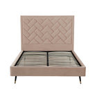 Manhattan Comfort Crosby Modern Velvet Upholstered Queen Bed in Nude