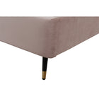Manhattan Comfort Crosby Modern Velvet Upholstered Twin Bed in Blush