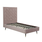 Manhattan Comfort Crosby Modern Velvet Upholstered Twin Bed in Blush