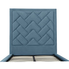 Manhattan Comfort Crosby Modern Velvet Upholstered Twin Bed in Blue