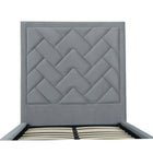 Manhattan Comfort Crosby Modern Velvet Upholstered Twin Bed in Gray