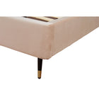 Manhattan Comfort Crosby Modern Velvet Upholstered Twin Bed in Nude