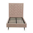 Manhattan Comfort Crosby Modern Velvet Upholstered Twin Bed in Nude