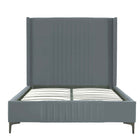 Manhattan Comfort Promenade Mid-Century Modern Velvet Upholstered Full Bed in Gray