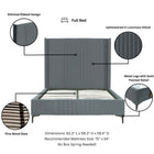 Manhattan Comfort Promenade Mid-Century Modern Velvet Upholstered Full Bed in Gray