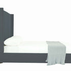 Manhattan Comfort Promenade Mid-Century Modern Velvet Upholstered Full Bed in Gray