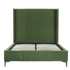 Manhattan Comfort Promenade Mid-Century Modern Velvet Upholstered Full Bed in Moss Green