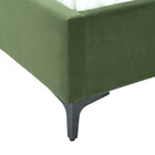 Manhattan Comfort Promenade Mid-Century Modern Velvet Upholstered Full Bed in Moss Green