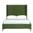 Manhattan Comfort Promenade Mid-Century Modern Velvet Upholstered Full Bed in Moss Green