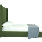 Manhattan Comfort Promenade Mid-Century Modern Velvet Upholstered Full Bed in Moss Green