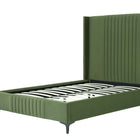 Manhattan Comfort Promenade Mid-Century Modern Velvet Upholstered Full Bed in Moss Green