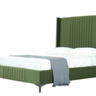 Manhattan Comfort Promenade Mid-Century Modern Velvet Upholstered Full Bed in Moss Green