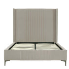 Manhattan Comfort Promenade Mid-Century Modern Velvet Upholstered Full Bed in Rustic Taupe