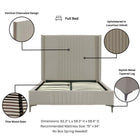 Manhattan Comfort Promenade Mid-Century Modern Velvet Upholstered Full Bed in Rustic Taupe