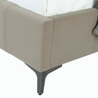 Manhattan Comfort Promenade Mid-Century Modern Velvet Upholstered Full Bed in Rustic Taupe