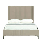 Manhattan Comfort Promenade Mid-Century Modern Velvet Upholstered Full Bed in Rustic Taupe