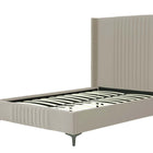 Manhattan Comfort Promenade Mid-Century Modern Velvet Upholstered Full Bed in Rustic Taupe