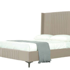 Manhattan Comfort Promenade Mid-Century Modern Velvet Upholstered Full Bed in Rustic Taupe