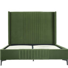 Manhattan Comfort Promenade Mid-Century Modern Velvet Upholstered Queen Bed in Moss Green