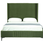 Manhattan Comfort Promenade Mid-Century Modern Velvet Upholstered Queen Bed in Moss Green