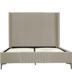 Manhattan Comfort Promenade Mid-Century Modern Velvet Upholstered Queen Bed in Rustic Taupe