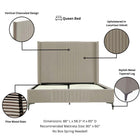 Manhattan Comfort Promenade Mid-Century Modern Velvet Upholstered Queen Bed in Rustic Taupe