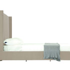 Manhattan Comfort Promenade Mid-Century Modern Velvet Upholstered Queen Bed in Rustic Taupe