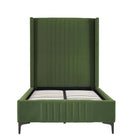 Manhattan Comfort Promenade Mid-Century Modern Velvet Upholstered Twin Bed in Moss Green