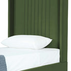Manhattan Comfort Promenade Mid-Century Modern Velvet Upholstered Twin Bed in Moss Green