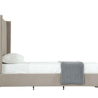 Manhattan Comfort Promenade Mid-Century Modern Velvet Upholstered Twin Bed in Rustic Taupe