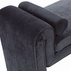Manhattan Comfort Concord Modern Glam Chenille Accent Bench in Black