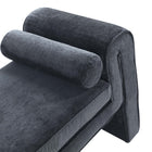 Manhattan Comfort Concord Modern Glam Chenille Accent Bench in Black