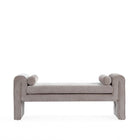 Manhattan Comfort Concord Modern Glam Chenille Accent Bench in Dove